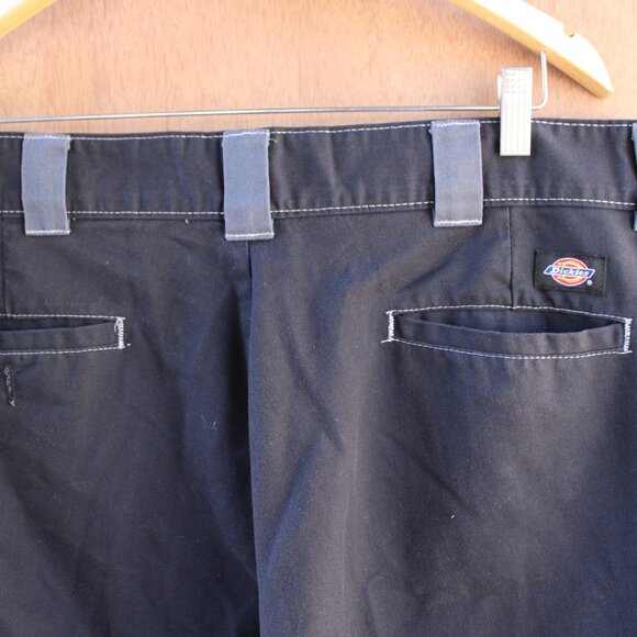Dickies Men’s Slim Straight Work Pants 38x30 Black w/ Grey Cargo Pockets - Picture 5 of 6